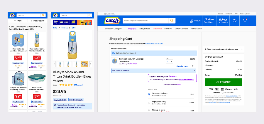 Promotions visibility nudges in search results, on product details page and in the cart with an accordion